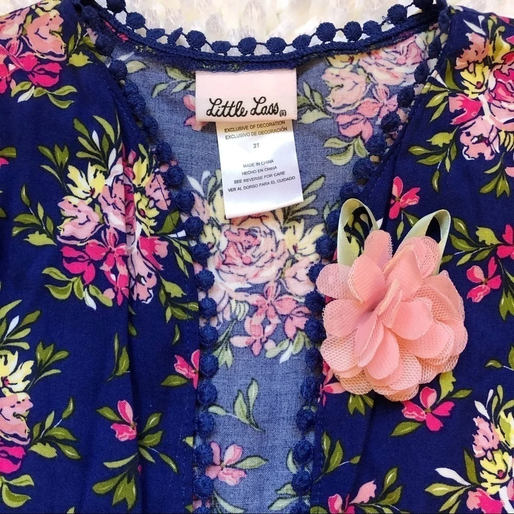 Girls boho bohemian floral kimono open cardigan size 2T